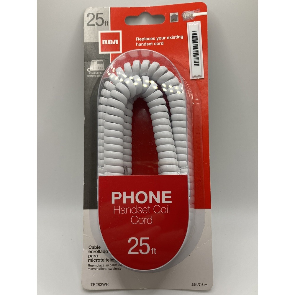 New RCA 25' Foot Telephone Handset Coil Phone Cord